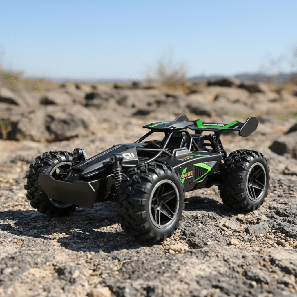 TerraMotion 1:18 Elektryczny samochód RC — wzmocnione zawieszenie, szerokie opony