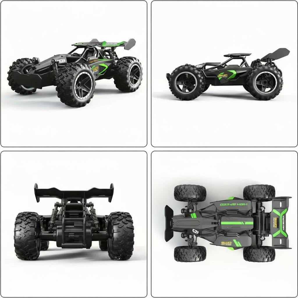 TerraMotion 1:18 Elektryczny samochód RC — wzmocnione zawieszenie, szerokie opony