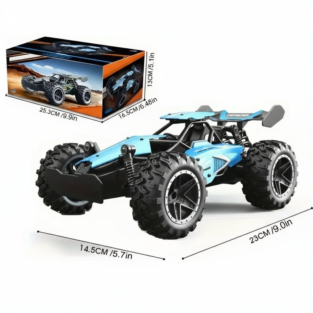 TerraMotion 1:18 Elektryczny samochód RC — wzmocnione zawieszenie, szerokie opony