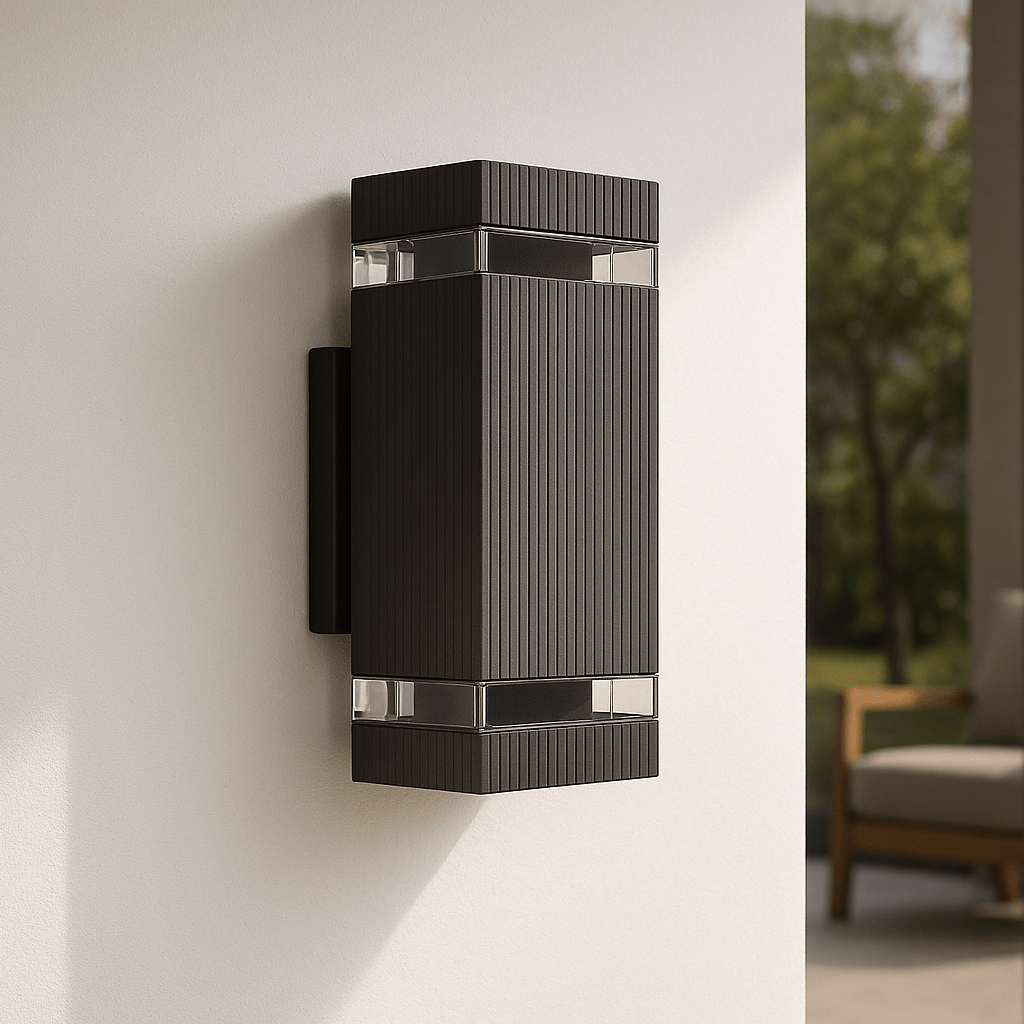 AuroraEdge Luz exterior moderna ascendente y descendente — Lámpara de jardín impermeable IP65