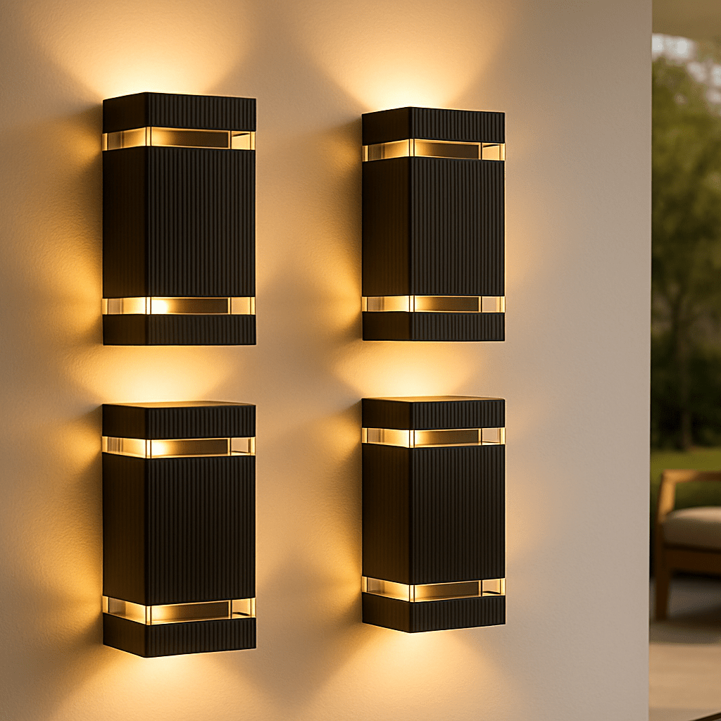 AuroraEdge Luz exterior moderna ascendente y descendente — Lámpara de jardín impermeable IP65