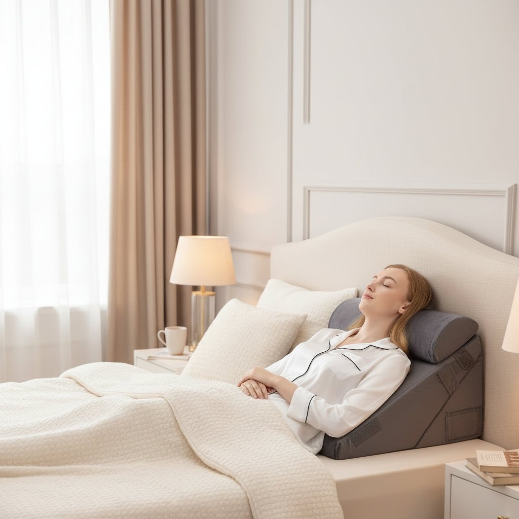SereniRise Adjustable Memory Foam Wedge Cushion — Gradual Incline Design