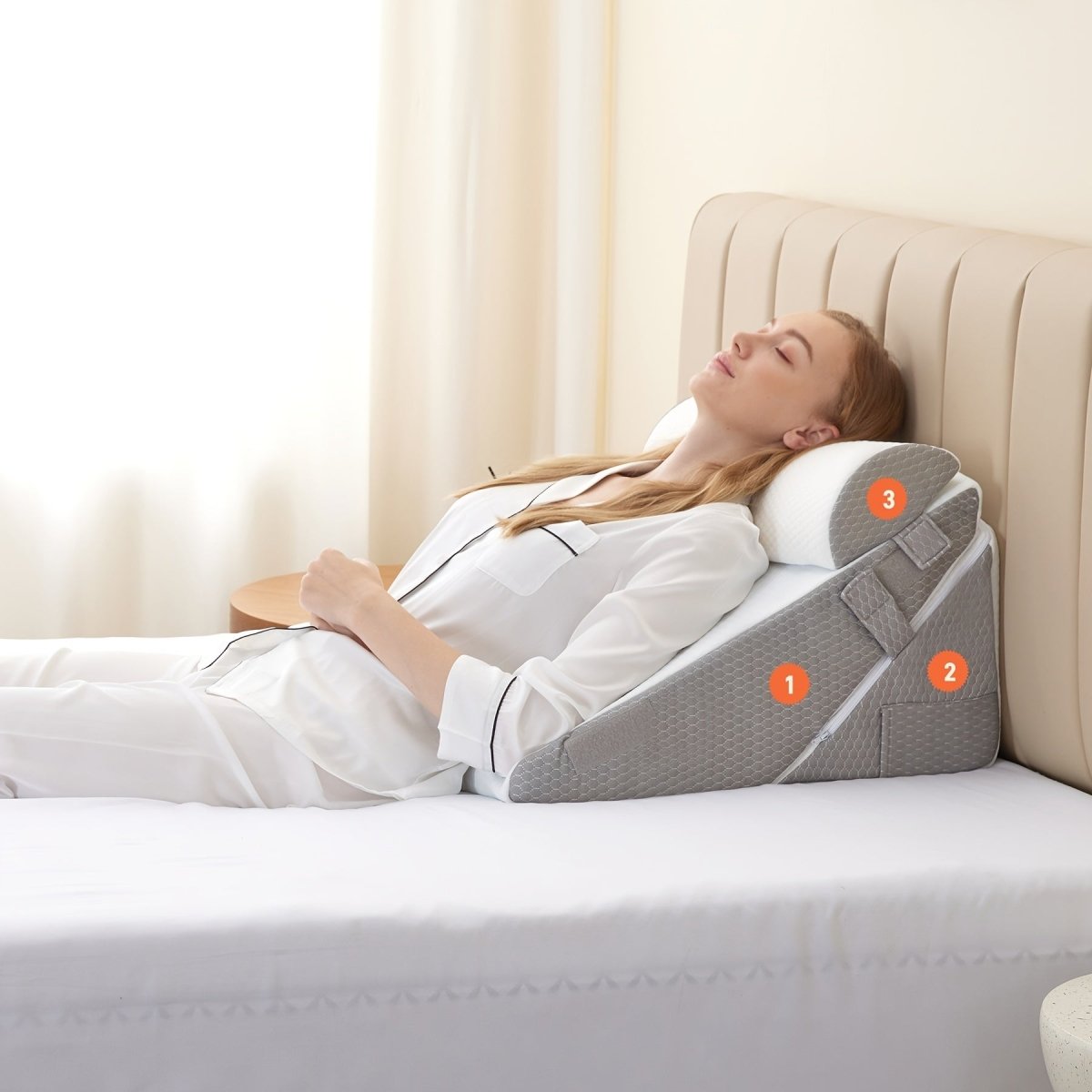 SereniRise Adjustable Memory Foam Wedge Cushion — Gradual Incline Design