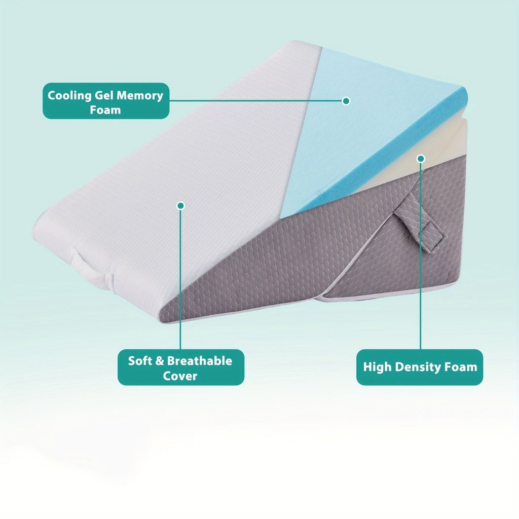 SereniRise Adjustable Memory Foam Wedge Cushion — Gradual Incline Design