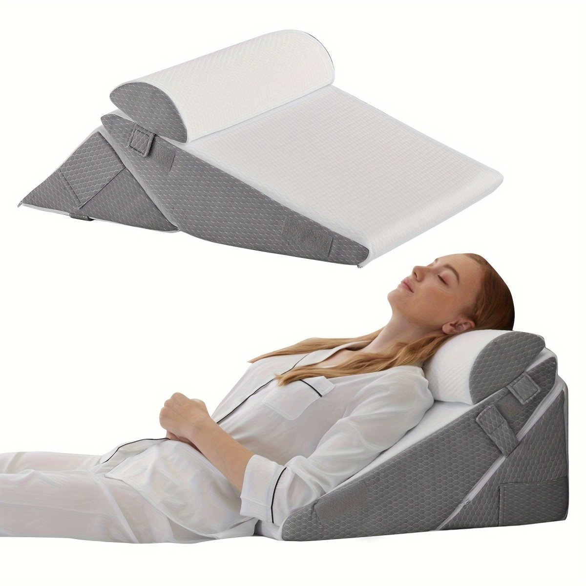 SereniRise Adjustable Memory Foam Wedge Cushion — Gradual Incline Design