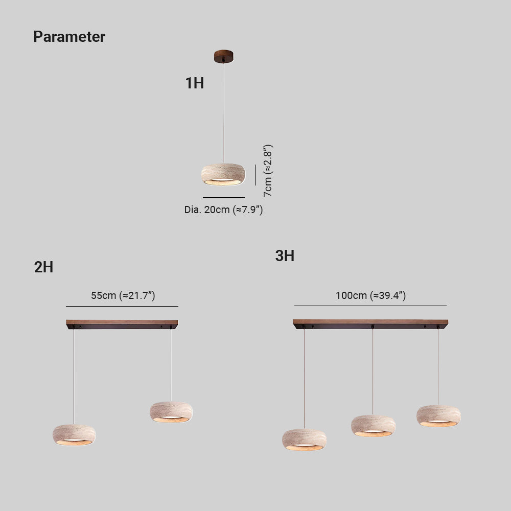 Tova Donut-Shaped Pendant Lights Travertine | ventumra