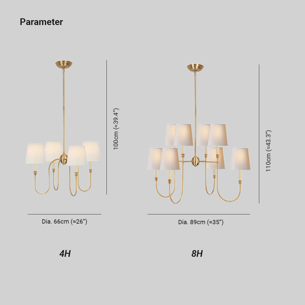 Talia Chandelier Luxury Brass Fabric | ventumra