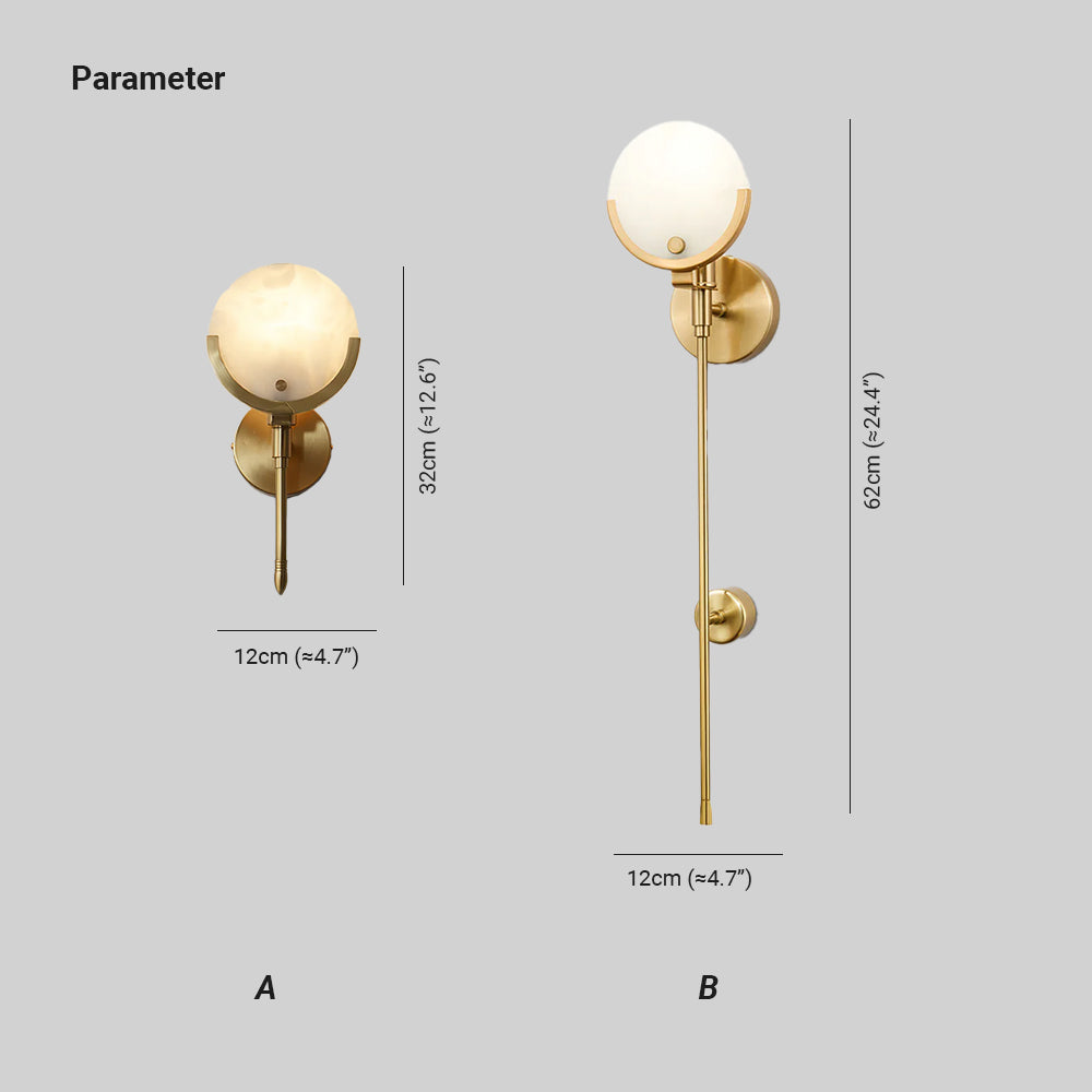 Bravi Brass Sconce Alabaster | ventumra