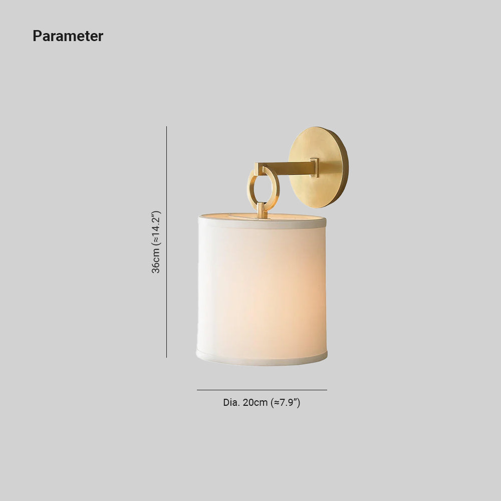 Iris Wall Lamp Farmhouse Fabric Cylindrical | ventumra