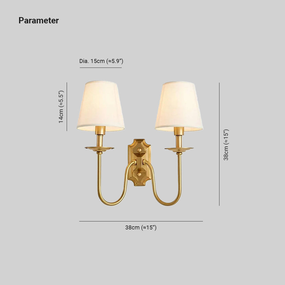 Chloe Vintage Fabric Shades Wall Lamp | ventumra