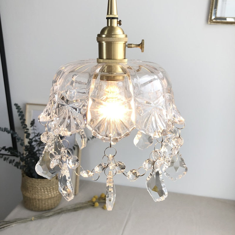 Aurelia Crystal Pendant Light in Clear Glass Elegance