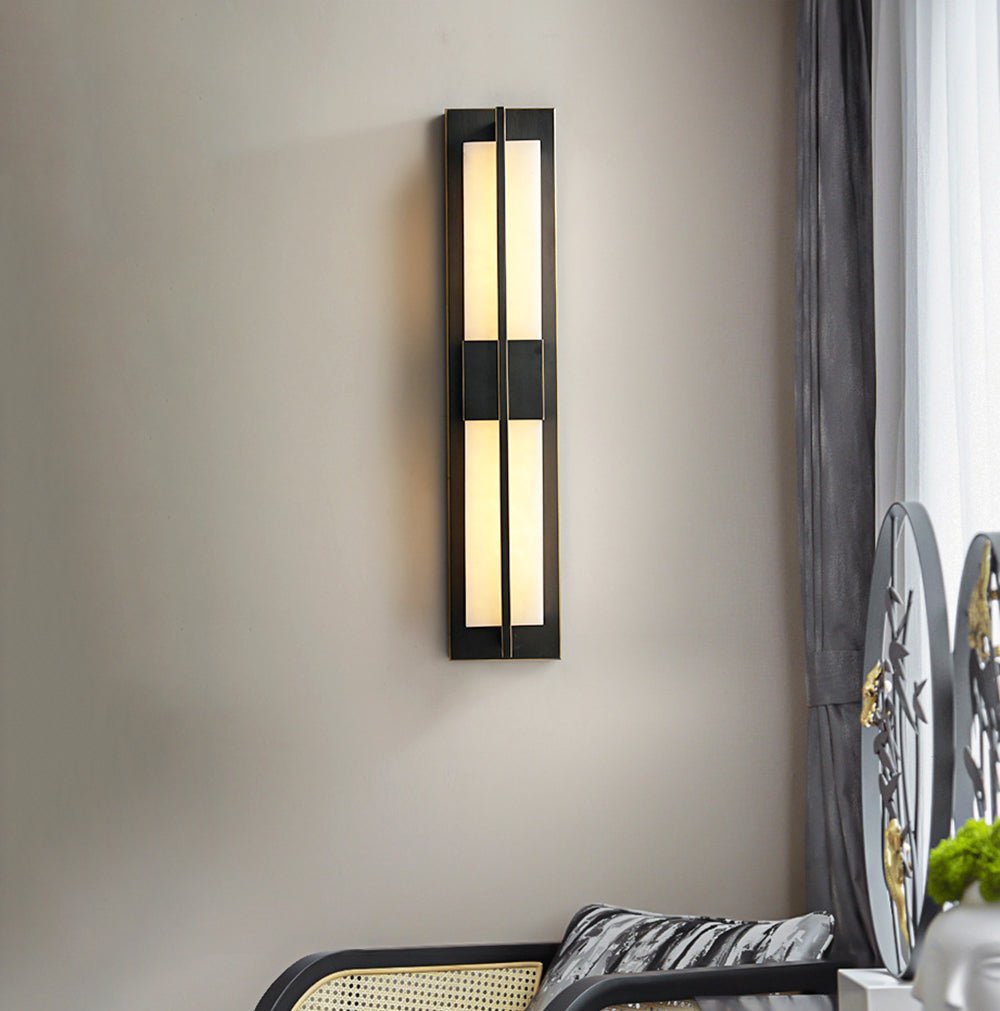 Caspian Alabaster Brass Wall Light | ventumra
