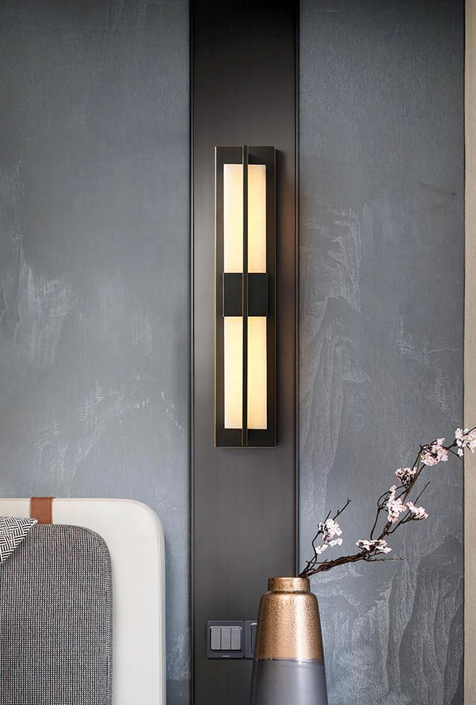 Caspian Alabaster Brass Wall Light | ventumra