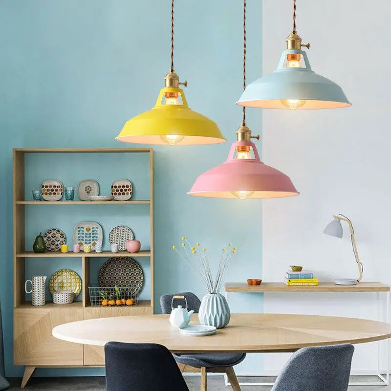 Aurello Colored Retro Pendant Lamp In 7 Vibrant Shades