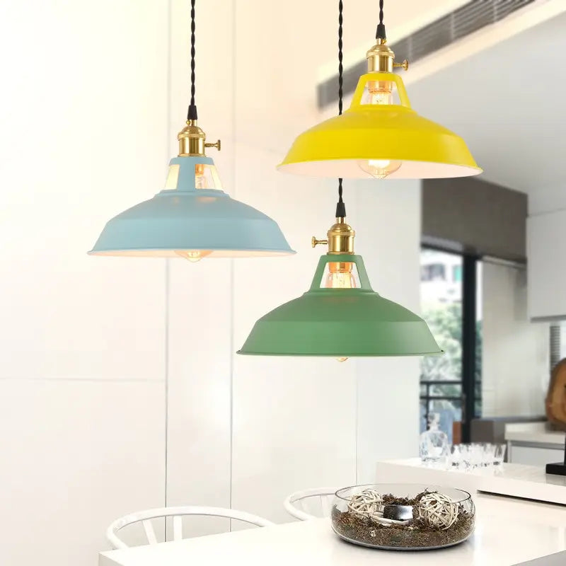 Aurello Colored Retro Pendant Lamp In 7 Vibrant Shades