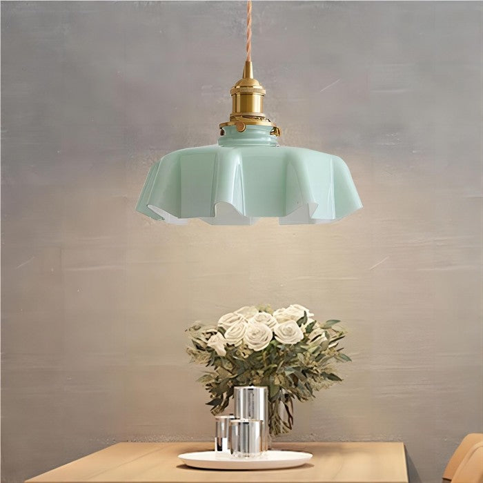 Liora Cream Glass Bloom Pendant Light Nostalgic Glamour
