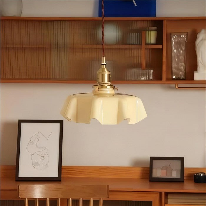 Liora Cream Glass Bloom Pendant Light Nostalgic Glamour