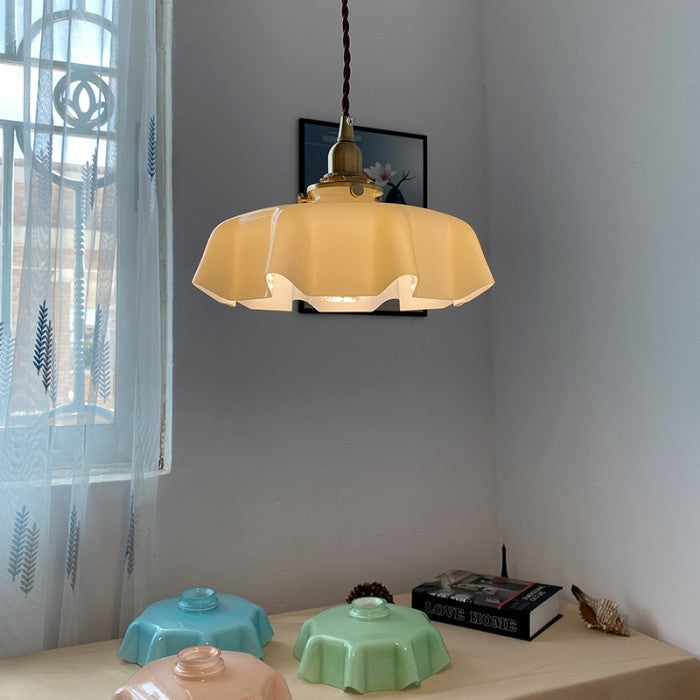 Liora Cream Glass Bloom Pendant Light Nostalgic Glamour