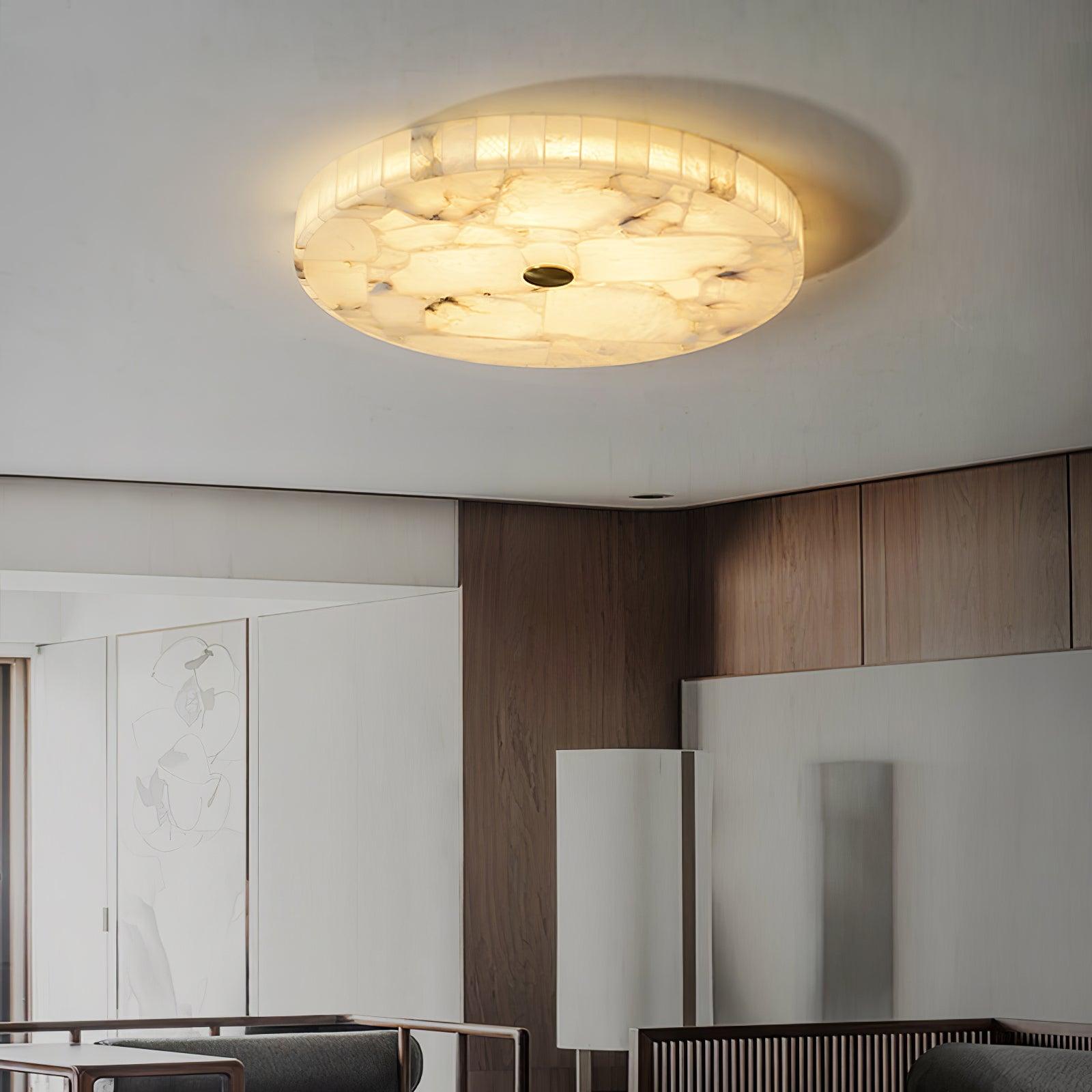 Delya Round Alabaster Ceiling Lamp | ventumra