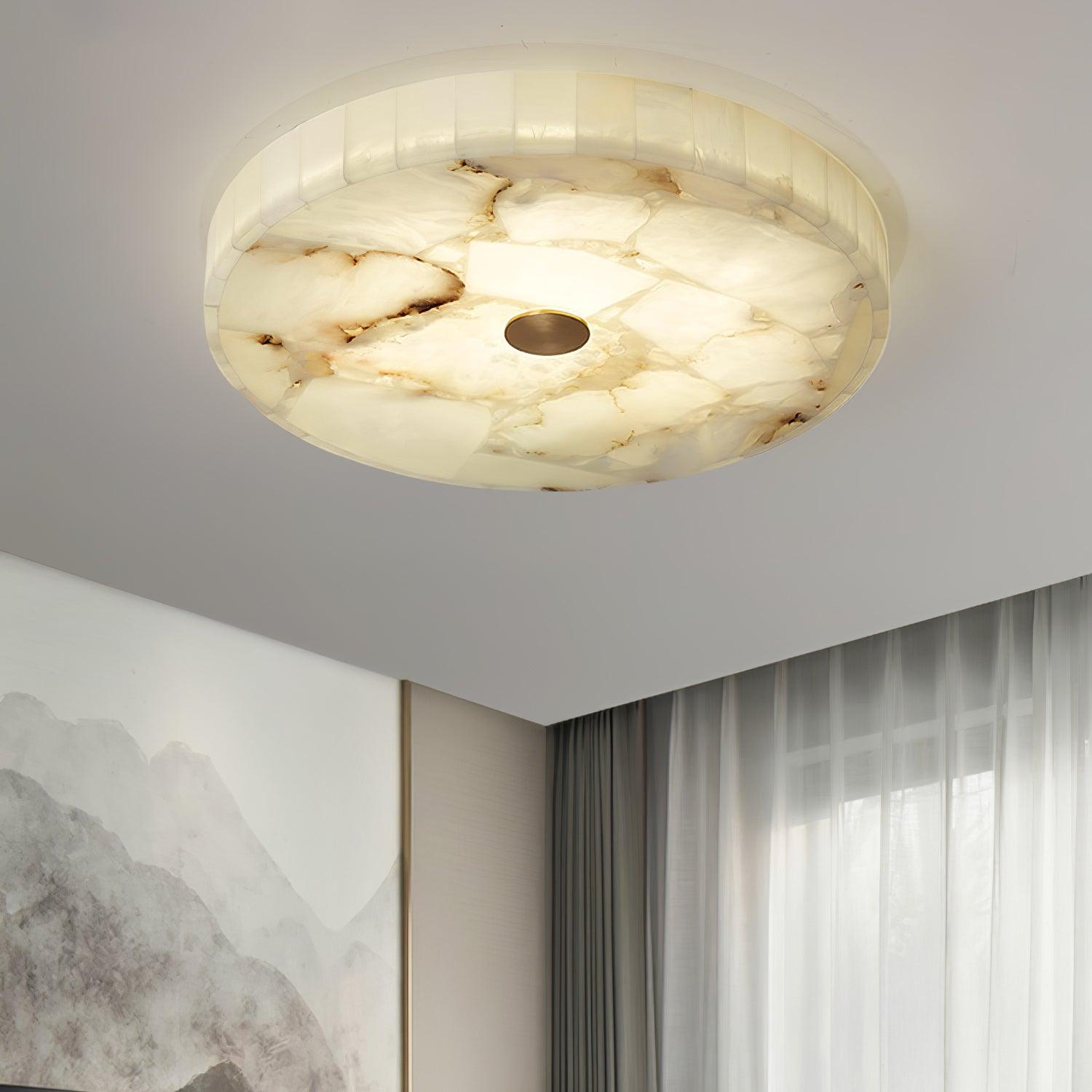 Delya Round Alabaster Ceiling Lamp | ventumra