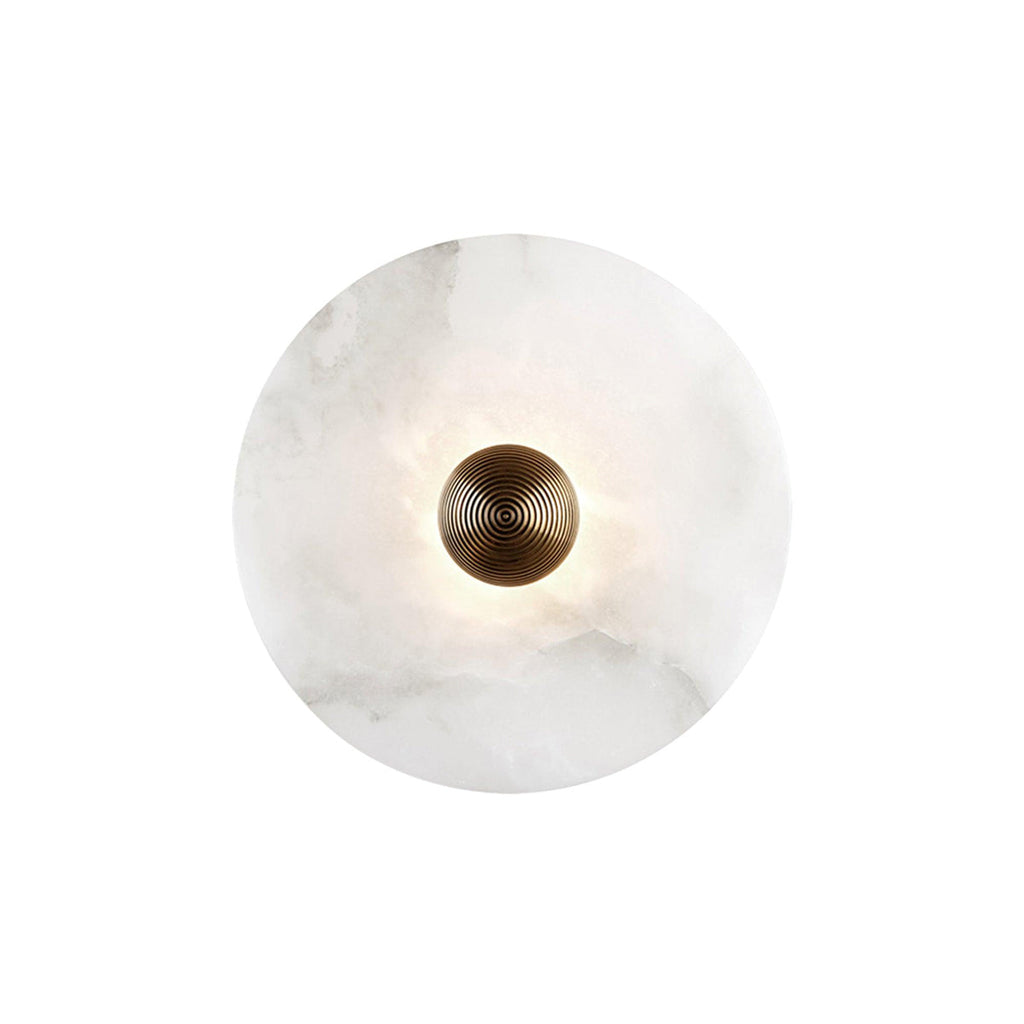 Round Wall Lamp Alabaster Fluted Brass | ventumra