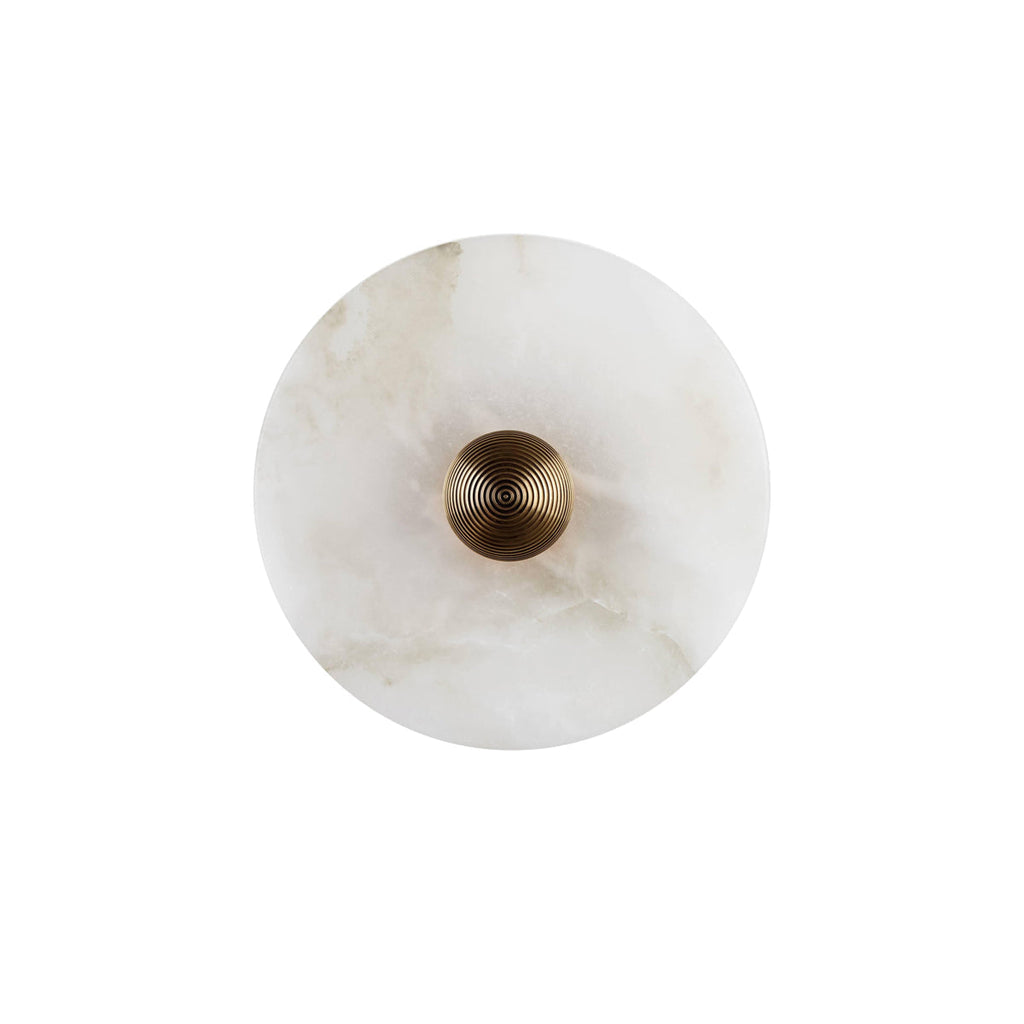 Round Wall Lamp Alabaster Fluted Brass | ventumra
