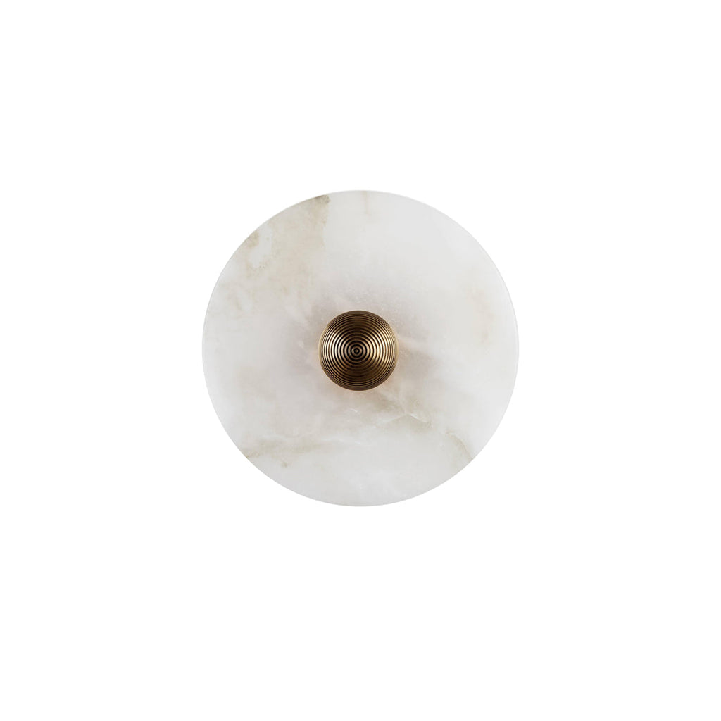 Round Wall Lamp Alabaster Fluted Brass | ventumra
