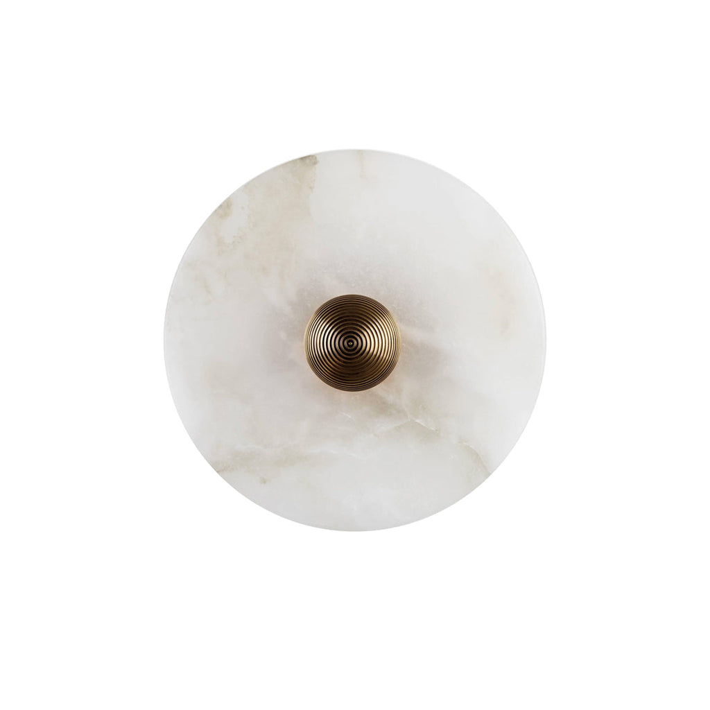 Round Wall Lamp Alabaster Fluted Brass | ventumra