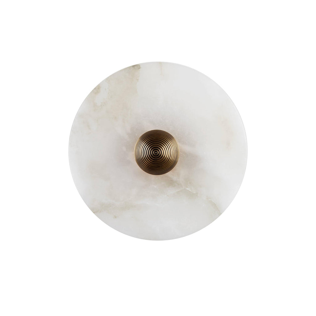 Round Wall Lamp Alabaster Fluted Brass | ventumra