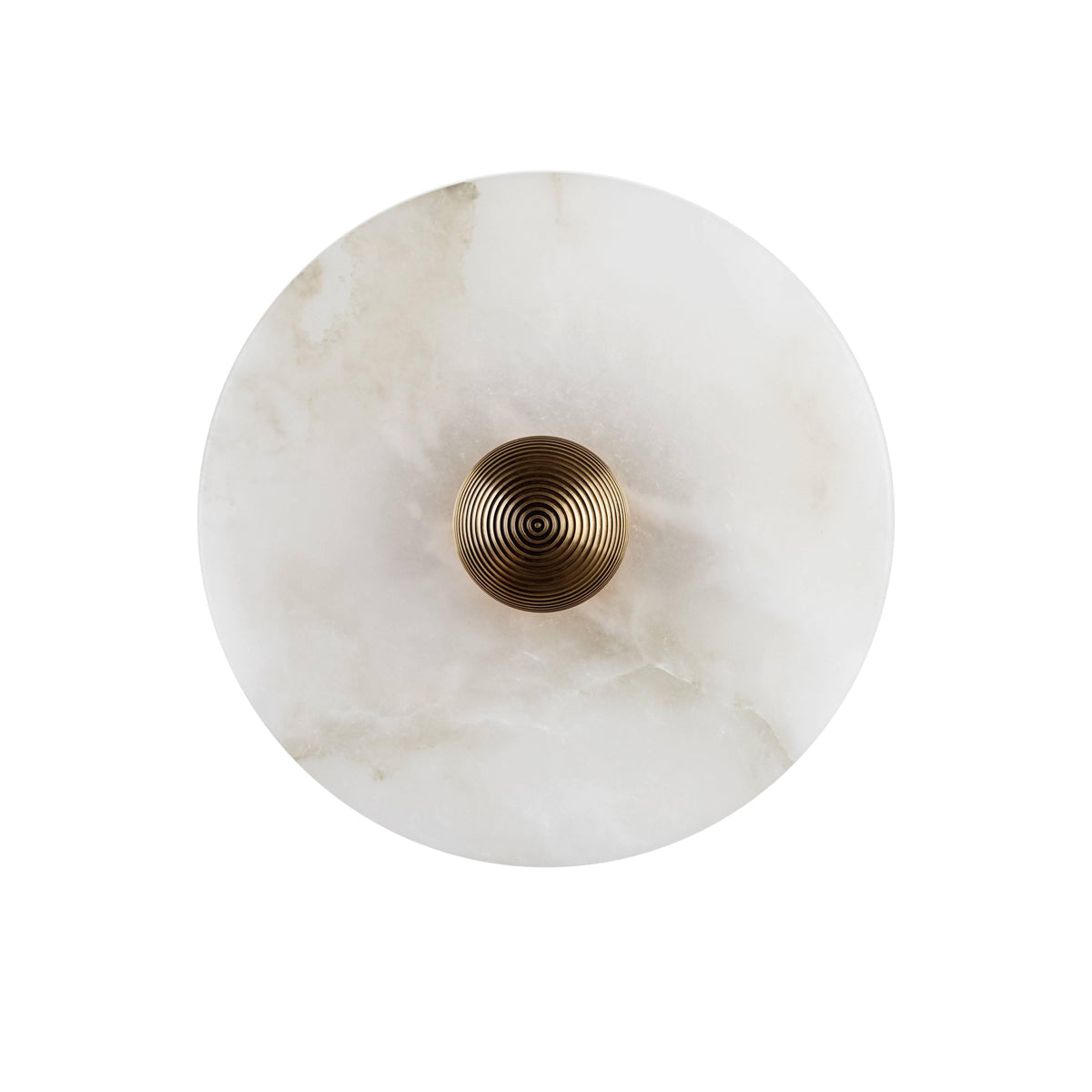 Round Wall Lamp Alabaster Fluted Brass | ventumra