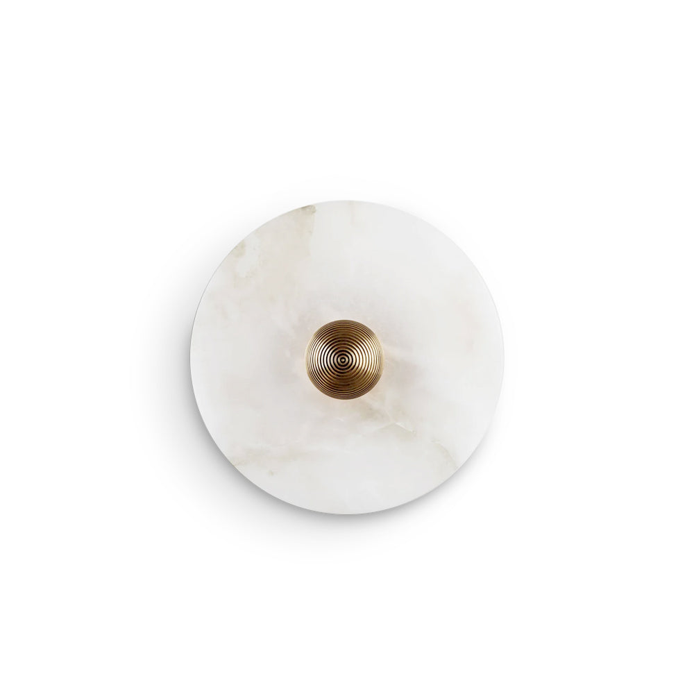 Round Wall Lamp Alabaster Fluted Brass | ventumra