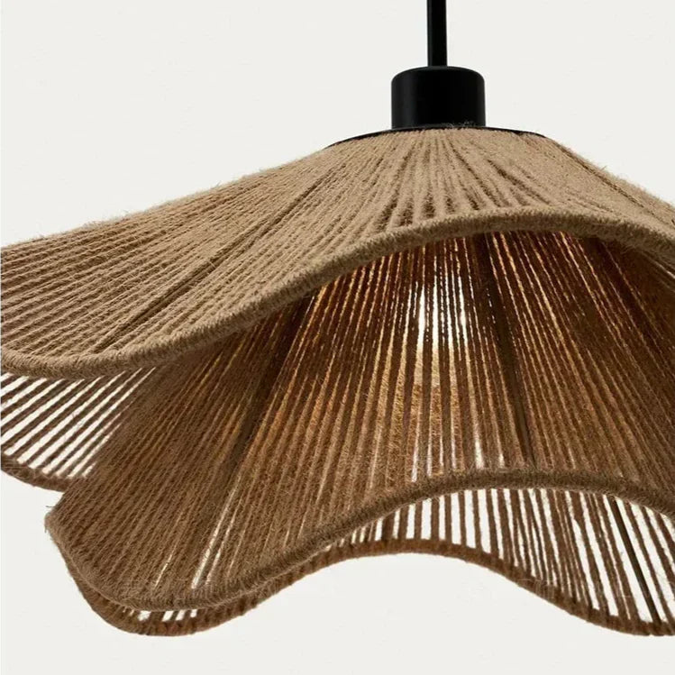 Solari Cove Jute Pendant Light for Boho Rustic Decor