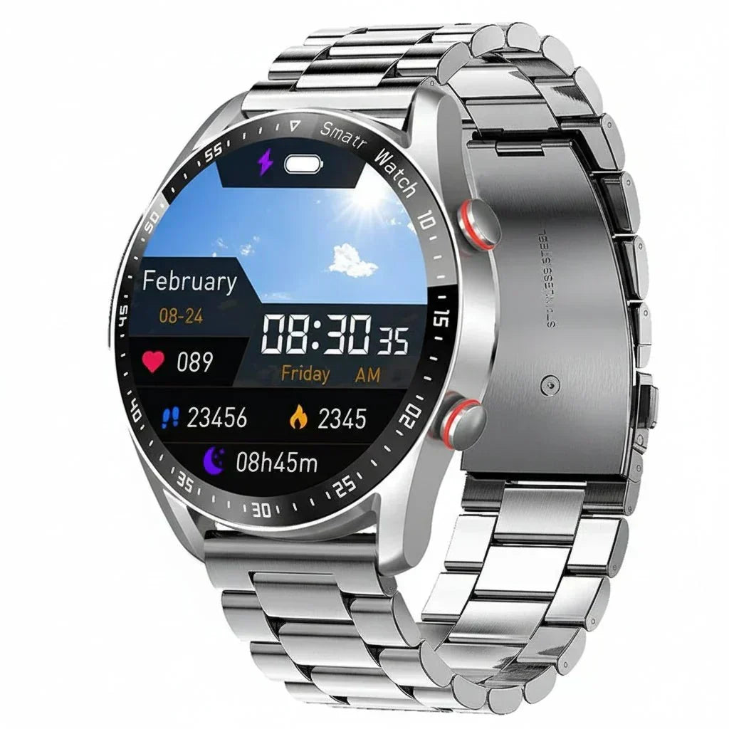 PulseNova Premium Men's Smartwatch — ECG Monitor, PPG Sensor, Call Function