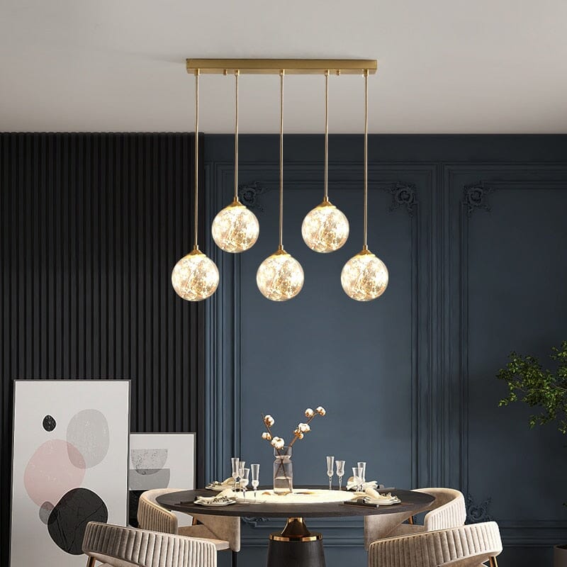 Eloria Nordic Glass Ball LED Pendant Light With Bubble Orbs