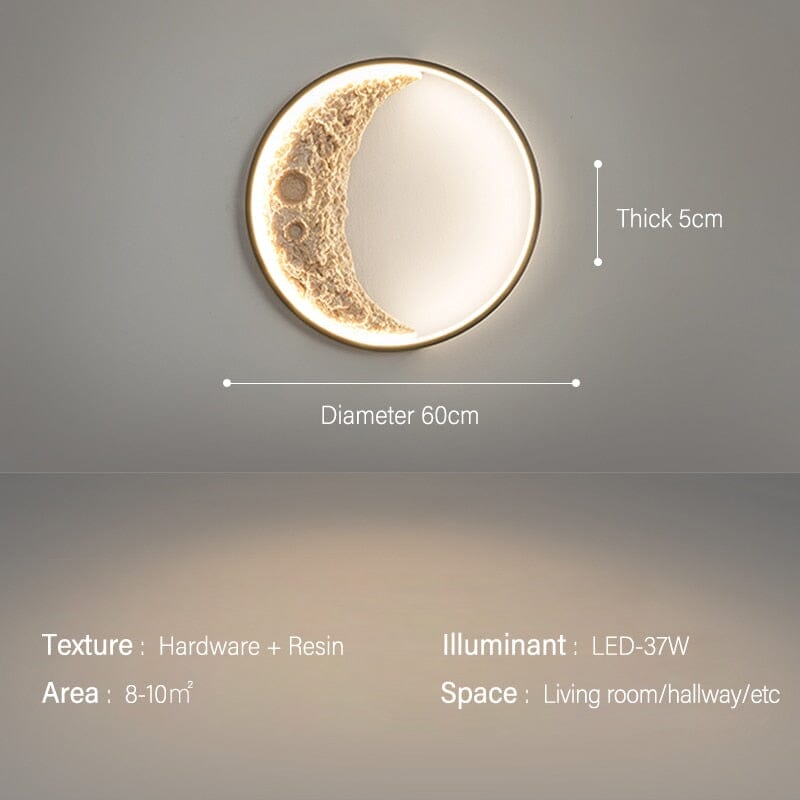 Lunar Ring Wall Lamp Minimal Circular Moon Light Glow