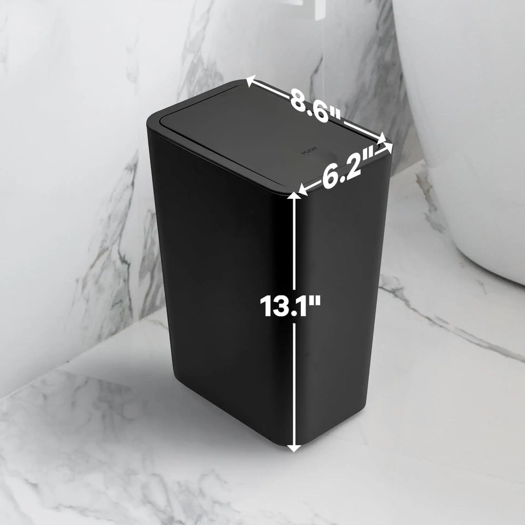 SmartClean 10L Bathroom Trash Can — Hygienic Push Lid