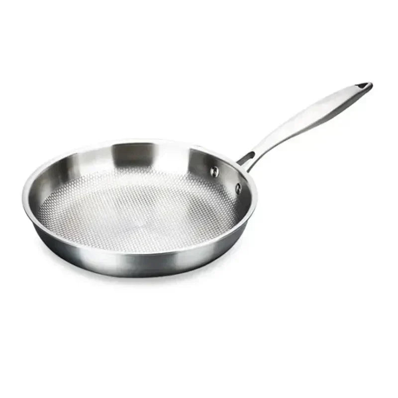 AuroraChef 28/30 Cm Stainless Steel 304 Wok Pan — Without Coating, Gas and Induction Compatible