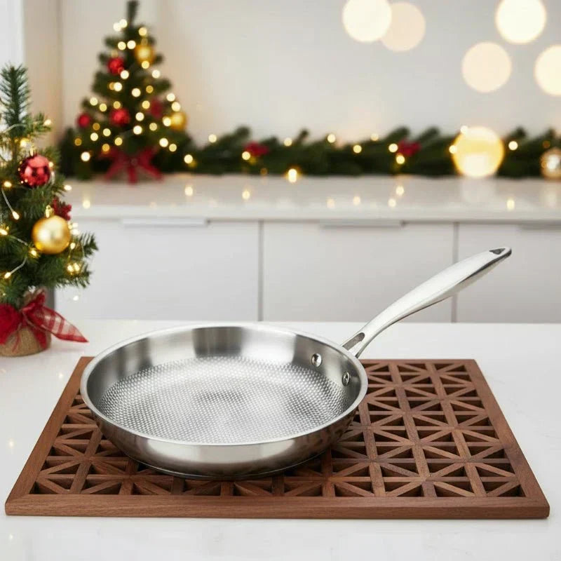 AuroraChef 28/30 Cm Stainless Steel 304 Wok Pan — Without Coating, Gas and Induction Compatible