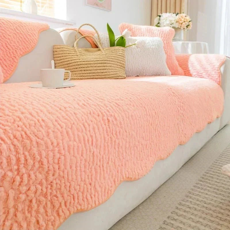 Cozy Cloud Thick Tuft Fleece Sofa Cover — Dense Pile, Upholstery Protector
