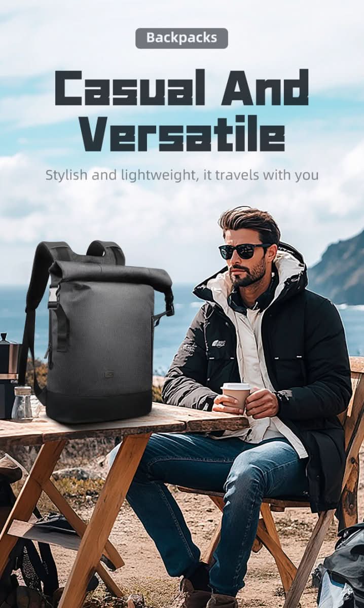 CityTrail Rolltop Backpack — 20 to 35 L Capacity, USB Port