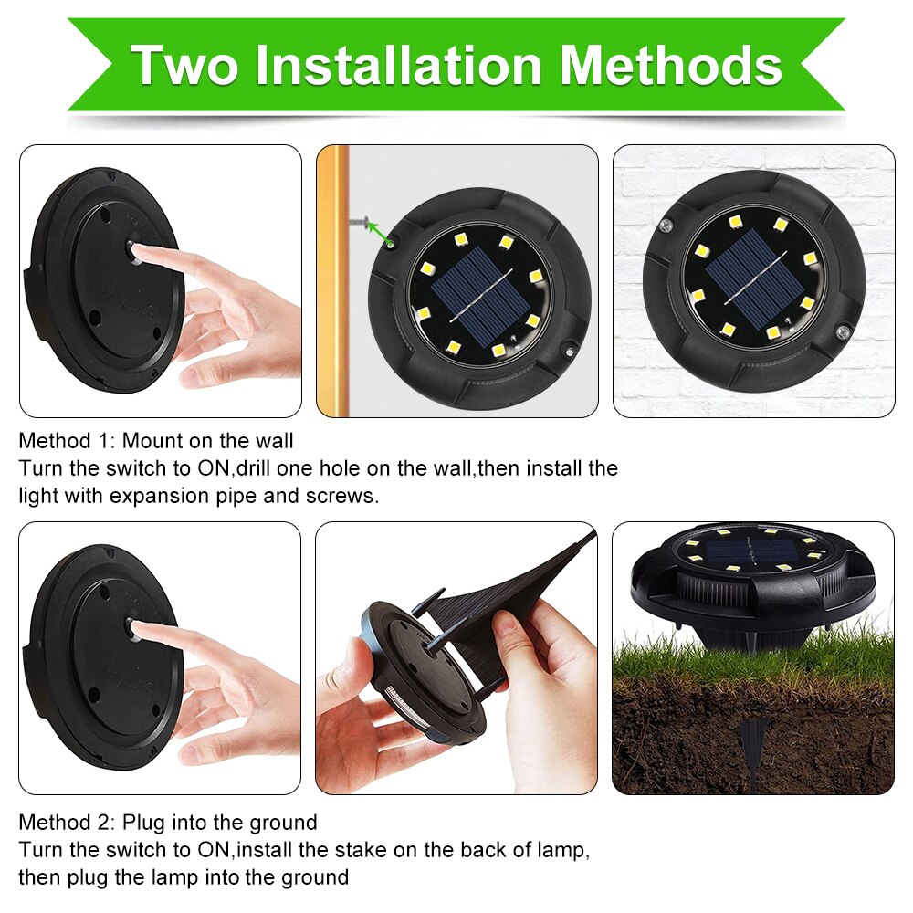 LuminaGard Solar Garden Lights — 12 LED Color-Changing Spotlights