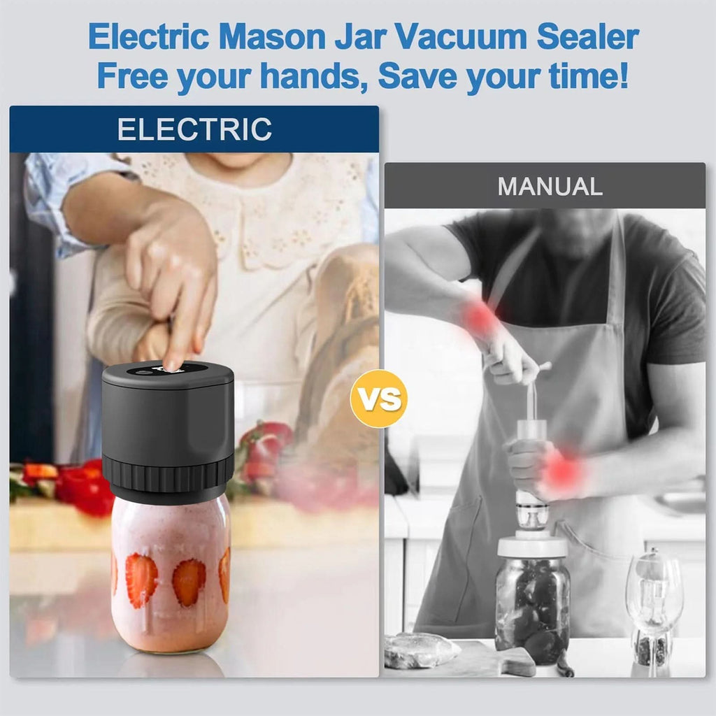 FreshSeal Portable Vacuum Sealer — Handheld Electric Air Extractor for Mason Jars, Glass Bottles & Cans