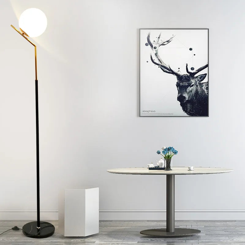 AuroraNova LED Floor Lamp With Remote And Marble Base
