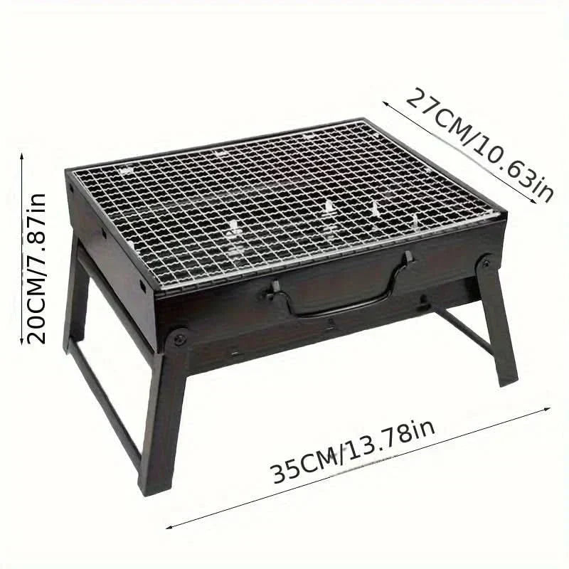 Parrilla de carbón de acero inoxidable TrailBlaze — Estructura compacta plegable
