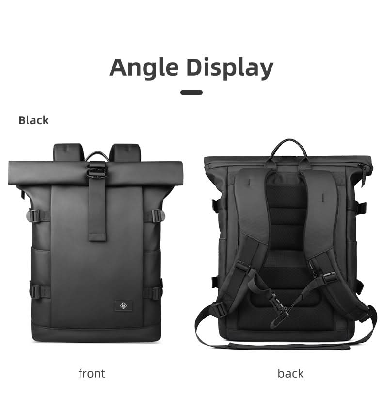 TrailNova Expandable Outdoor Backpack — Laptop Compartment, Roll-Top Closure, Large Capacity