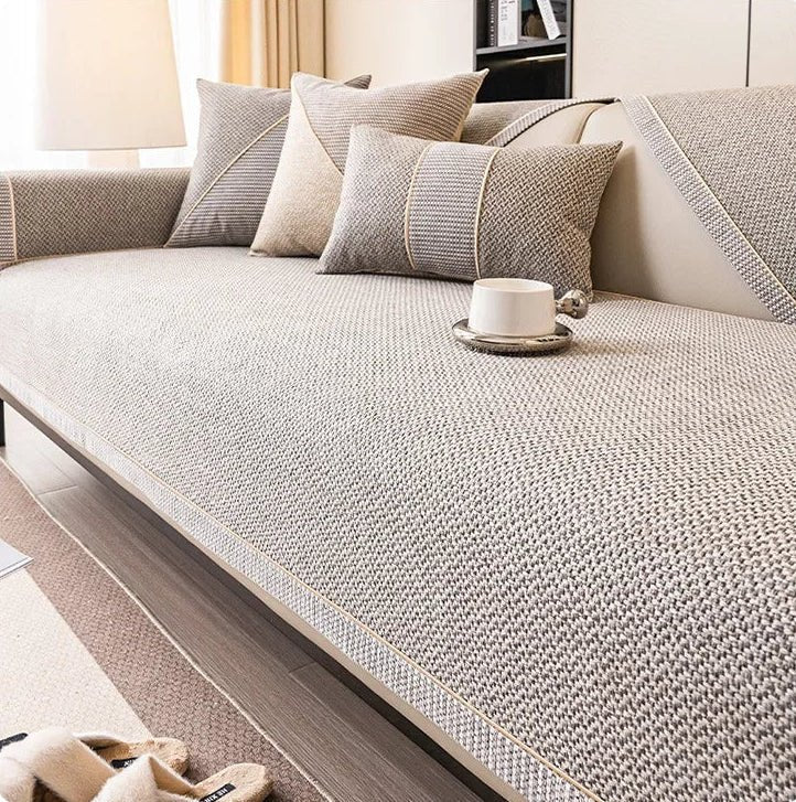 TerraWeave Non-Slip Cotton Linen Sofa Cover