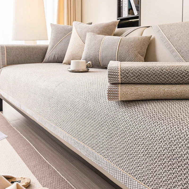 TerraWeave Non-Slip Cotton Linen Sofa Cover