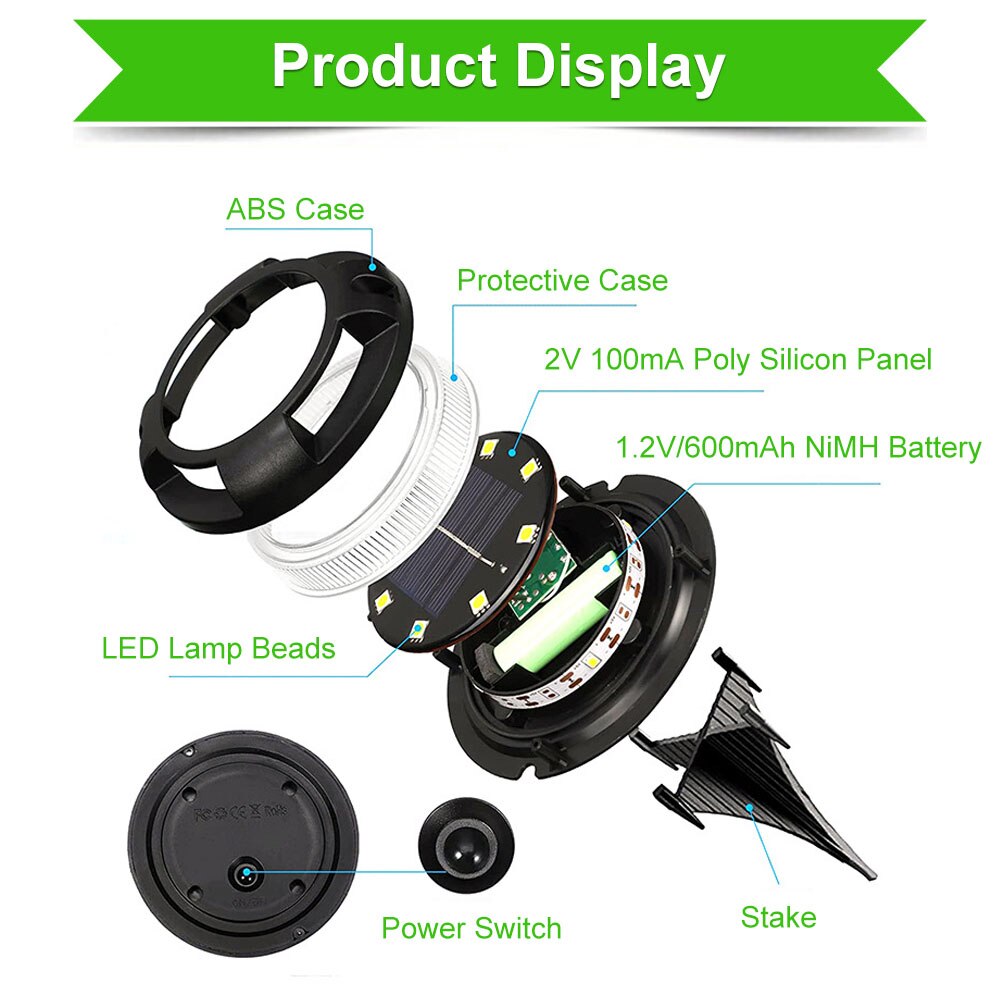 LuminaGard Solar Garden Lights — 12 LED Color-Changing Spotlights
