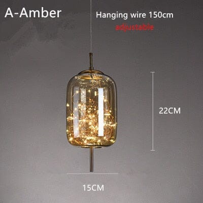 Lyra Nordic Vintage Glass Stone And Steel Pendant Lights Chrome Finish