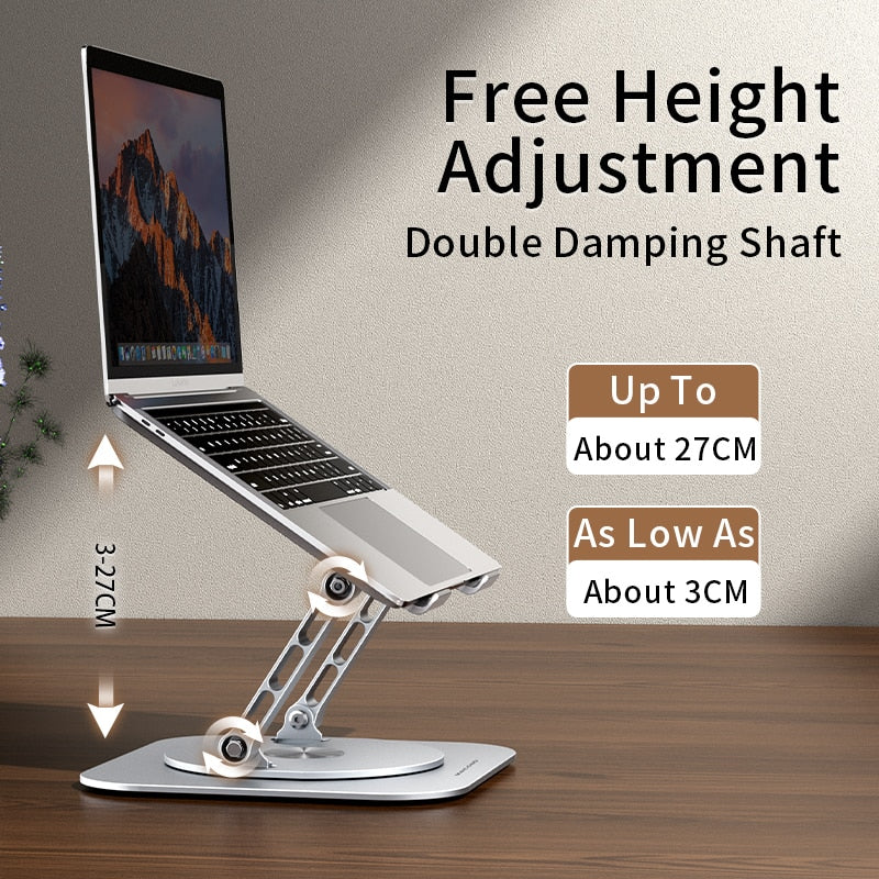 Suport ajustabil pentru laptop — rotație la 360 de grade și unghi de înclinare